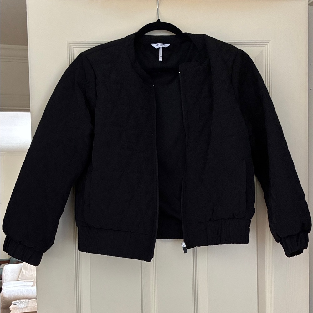 Josie Natori Black Quilted Jacket